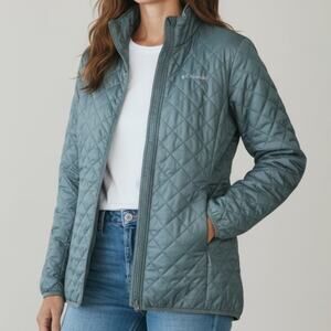 Columbia Jacket Womens Size S Sage Green Omni-Heat Puffer Coat Ski Hiking Travel
